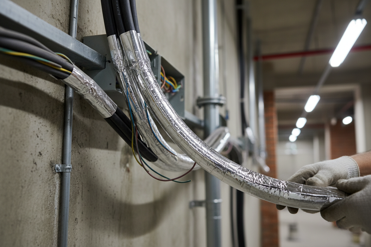 Izolacja kabli taśmą aluminiową