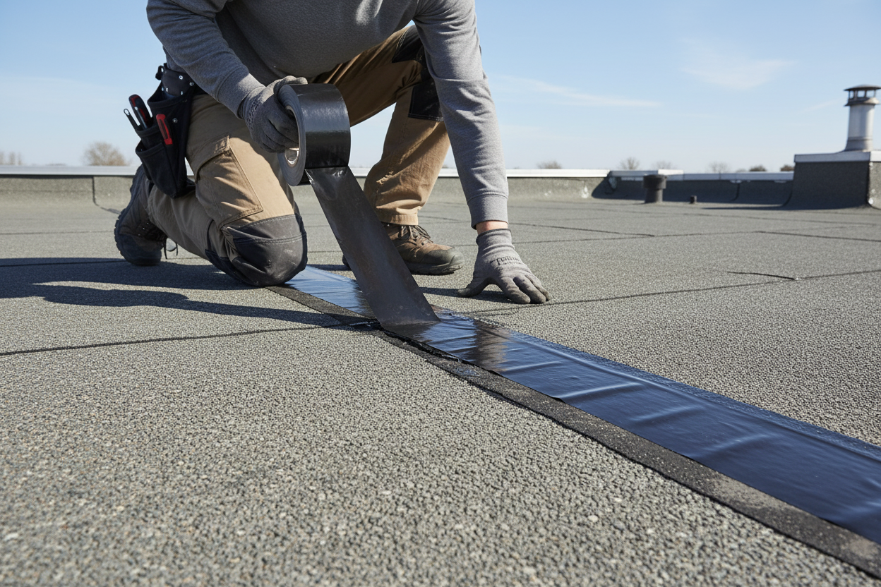 Flat roof sealing
