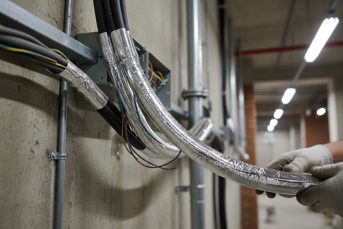 Izolacja kabli taśmą aluminiową
