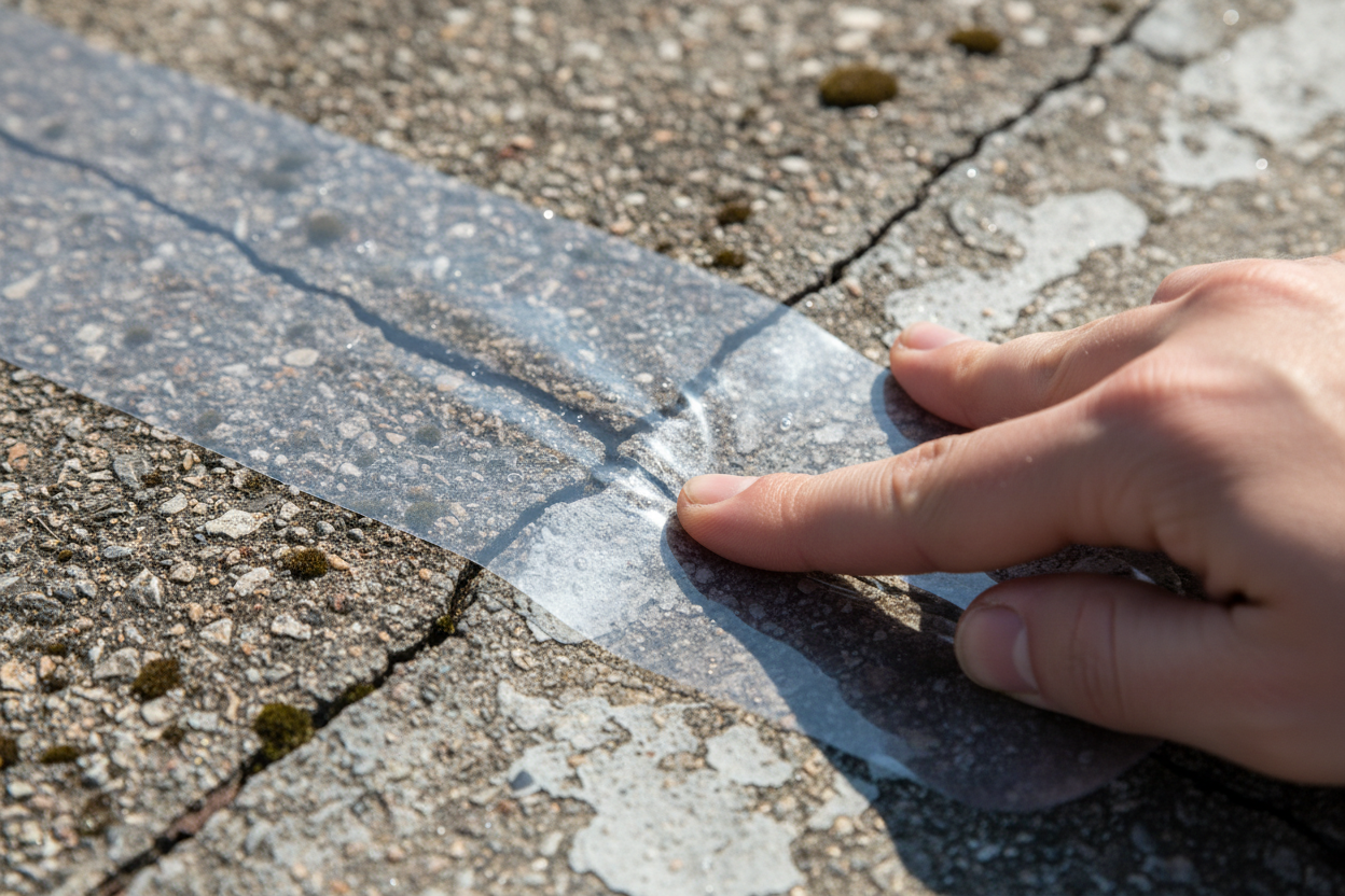 Transparent tape on rooftop